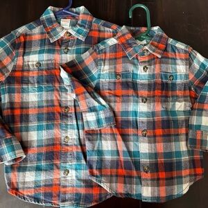Boys Matching Flannel Shirts, Sizes 2T & 5T